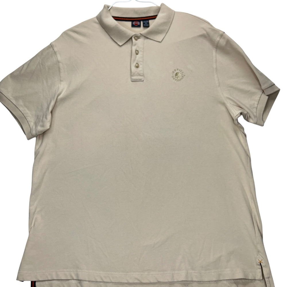 Harley-Davidson Polo Shirt Mens 2XL Tan Cotton Blend Willie G Skull Embroidered - Picture 3 of 14
